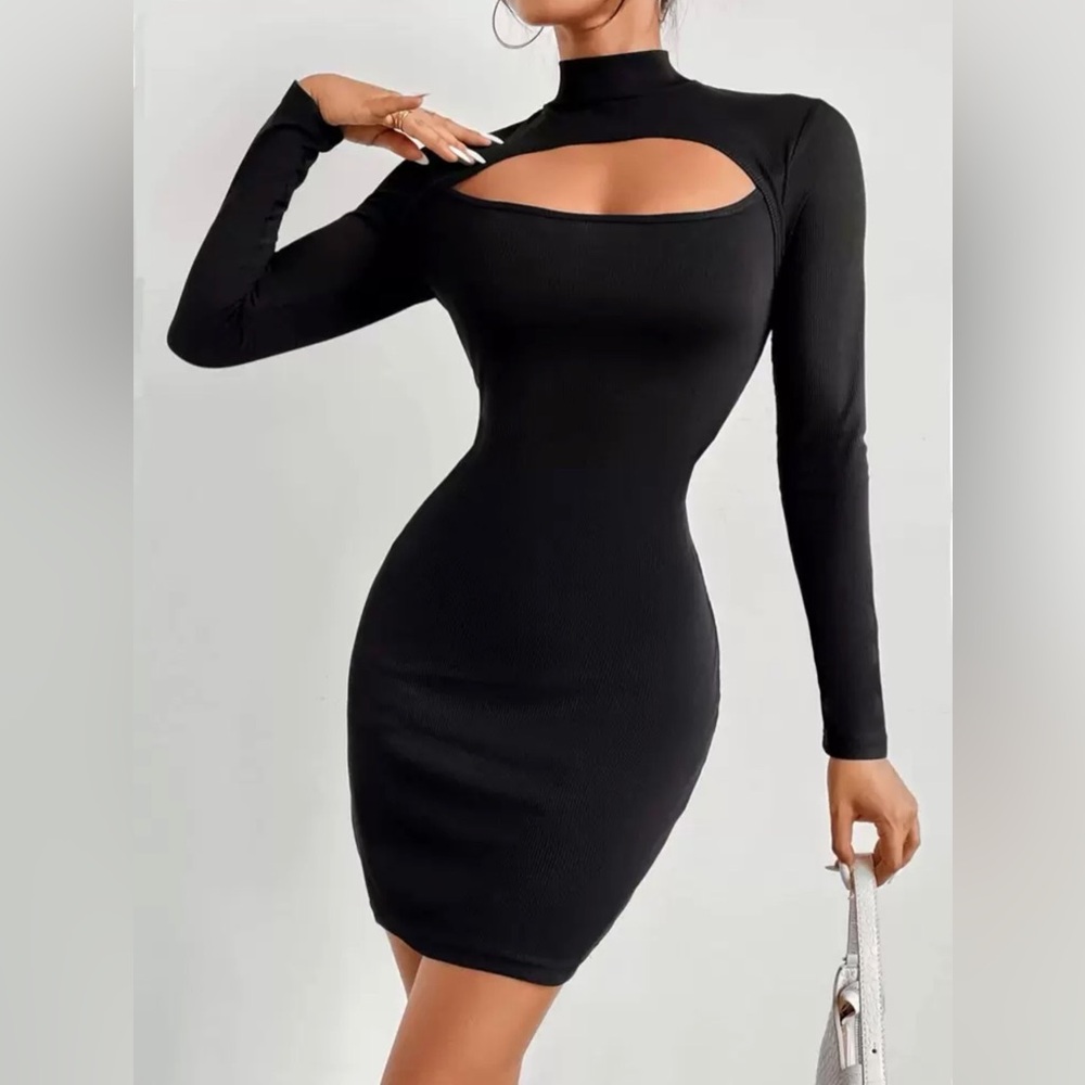 Elegant Black Long Sleeve Dress